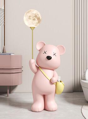 直销新款轻奢北极熊家居客厅大型落地摆件电视柜门口迎宾收纳装饰