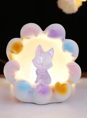 新款直销古风新款上古九尾狐星星灯国潮狐仙小夜灯 女生七夕情人