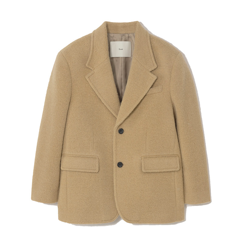 Dunst2025冬季新品中性单排双粒扣羊驼绒西装大衣外套UDJA5D123,淘宝优惠券,粉丝福利购,淘宝优惠卷