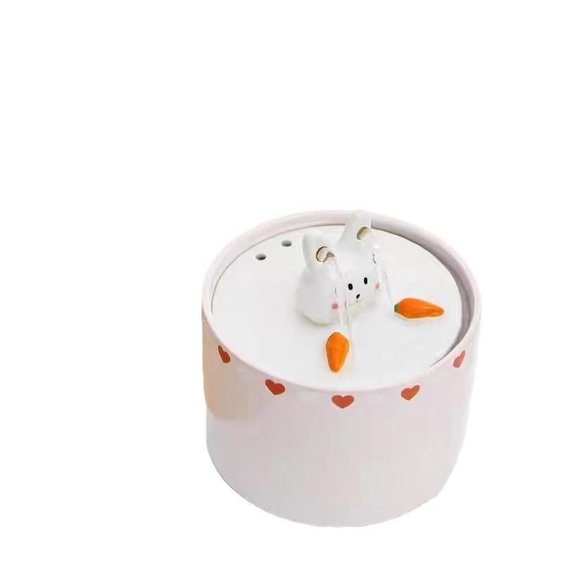 新年小兔子款陶瓷宠物饮水器自动循环活水猫咪智能喂水流动盆,淘宝优惠券,粉丝福利购,淘宝优惠卷