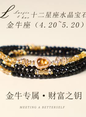 黑碧玺项链十二星座幸运手链