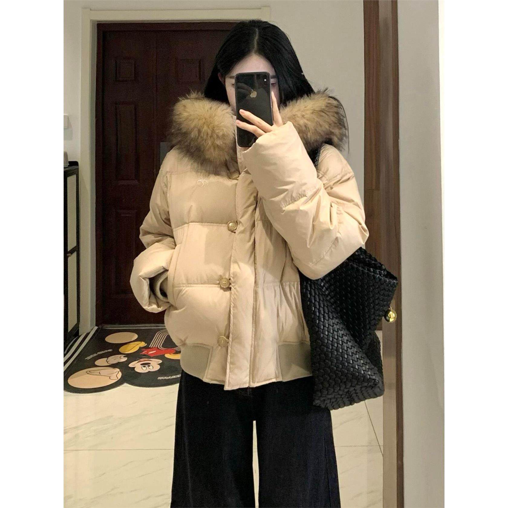 超好看毛领连帽短款棉服女冬季2025新款保暖面包服加厚棉衣外套,淘宝优惠券,粉丝福利购,淘宝优惠卷