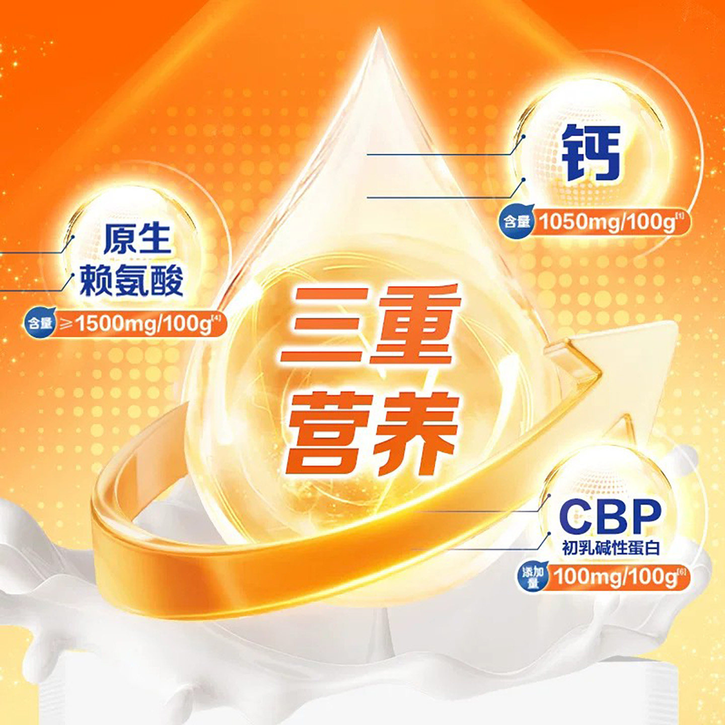 蒙牛一米八八奶粉含钙cbp赖氨酸儿童成长配方奶粉官方旗舰300g/袋