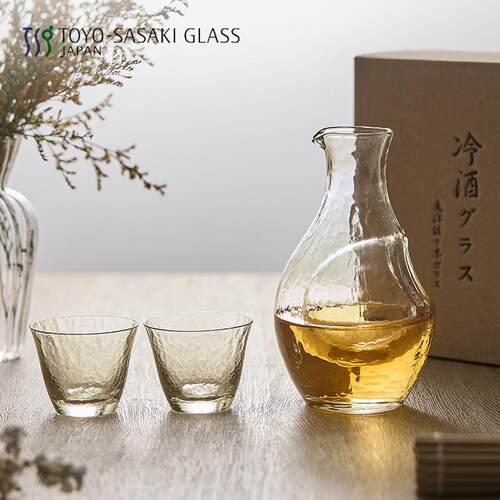 原装进口 冰见雪琥珀金箔蓝 东洋佐佐木经典手工冷酒壶套装 - 图3