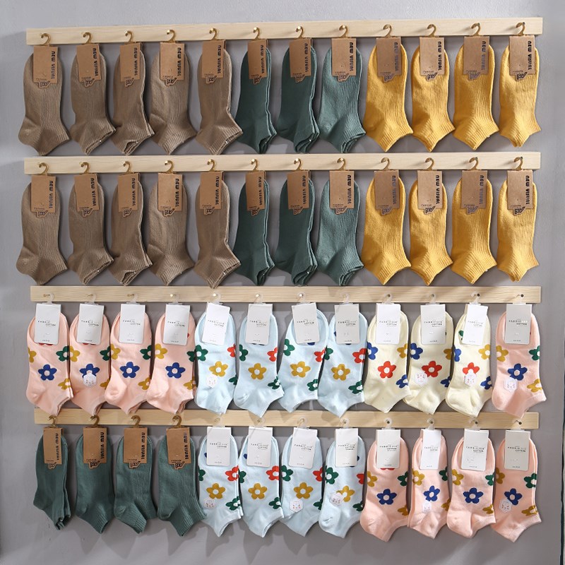 木质袜子架子展示架挂袜子的上墙墙面童装店店铺摆摊成人陈列货架 - 图2