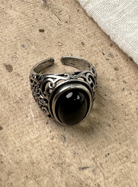 欧美复古波西米亚民族风松石戒指