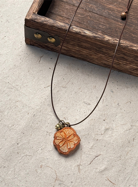 森系复古简约植物果实项链
