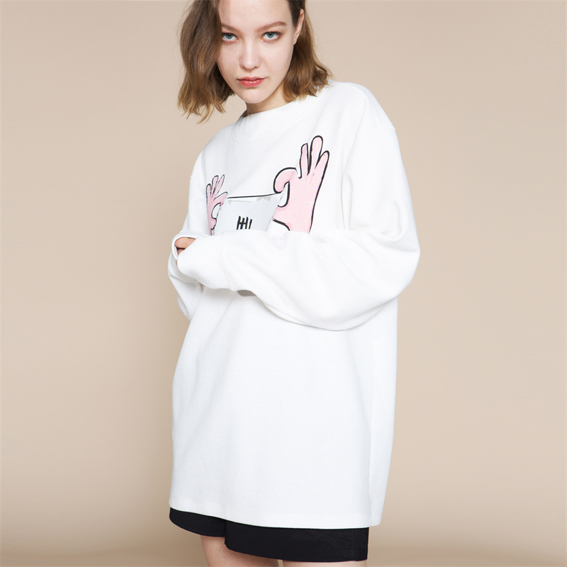 HUMANUNIFORM尤尼馥指定合作店铺 手绘艺术画长袖T恤 - 图0