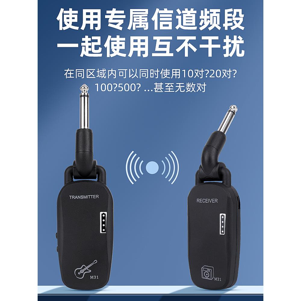 新款电吉他无线拾音器2.4G发射接收器电吹管无线收发器 - 图1