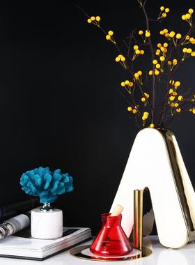 新款直销样板房衣帽间飘窗香薰托盘软装组合卫生间洗手台扩香轻奢