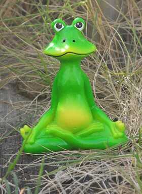 直销新款跨境热销花园禅坐青蛙树脂工艺品摆件品 户外庭院田园创