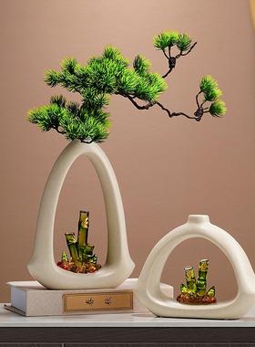 新款直销节节高升竹子花瓶摆件客厅电视柜办公室玄关插花花器高级