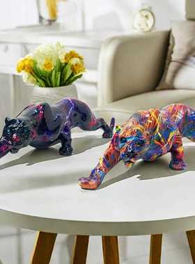 新款直销新款创意现代仿真豹子摆件家居酒柜客厅书房长颈鹿头摆设