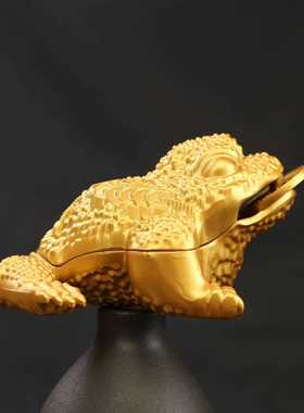 新款直销金蟾蜍香薰摆件办公室摆件家居复古招财摆件汽车香薰三足