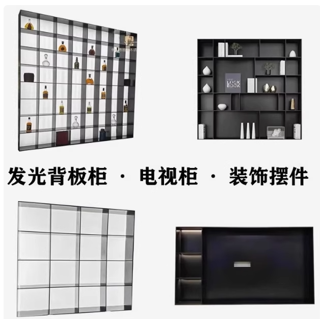 不锈钢发光背板餐边柜吊柜置物架壁柜厨房橱柜铝合金展示酒柜定制,淘宝优惠券,粉丝福利购,淘宝优惠卷