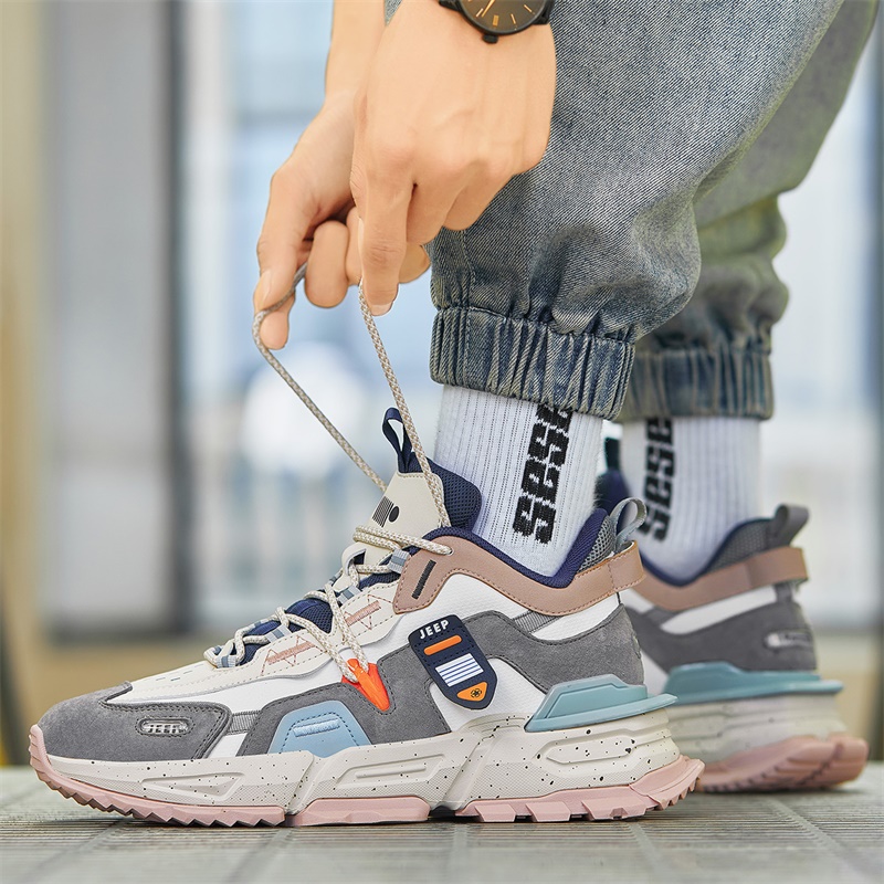 JEEP SPIRIT吉普老爹鞋春秋新款潮流男士厚底运动休闲鞋百搭增高
