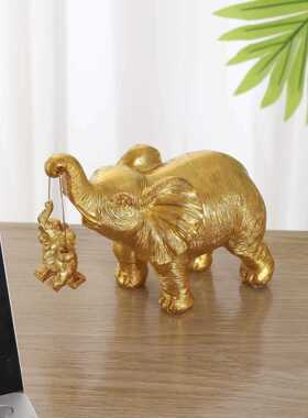 新款直销跨境新款母亲节礼物卡通摇篮象树脂工艺品桌面摆件情人节