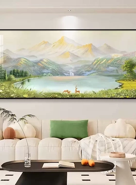 聚宝盆客厅装饰画日照金山挂画
