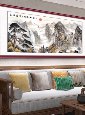 迎客松客厅装饰画日照金山挂画