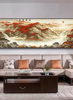 望云楼客厅装饰画背有靠山挂画