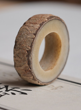 日常通勤白玉菩提根戒指