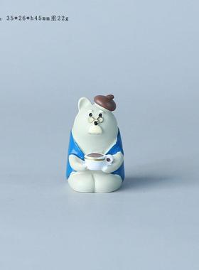 努力搬砖中可爱猫咪熊爷爷合金笔记本电脑治愈轻奢风桌面摆件