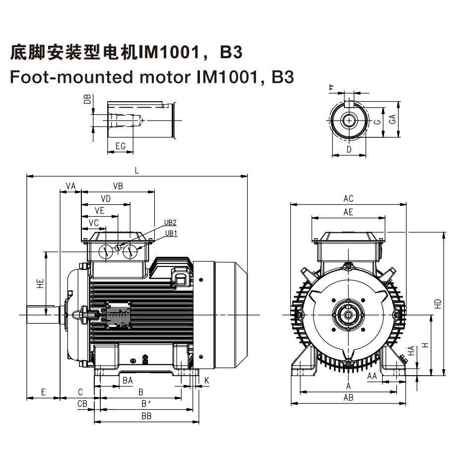 ABB电机 马达M2BAX100L 2.2KW 4P B3 B5 B34 B35三相异步电机 - 图3