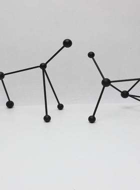 直销新款现代简约金属分子球摆件客厅茶几玄关样板房电视柜装饰品