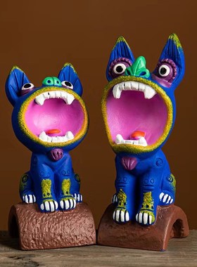 云南瓦猫摆件瓦当萌猫灵兽办公室创意云南旅游纪念品伴手礼物