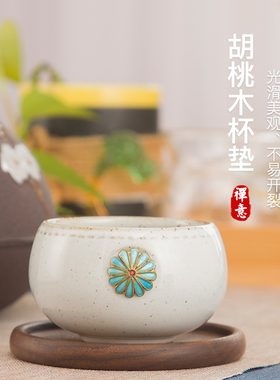 铜杯垫茶垫摆件禅意中式家用餐垫隔热垫杯托茶托国风茶道茶具配件