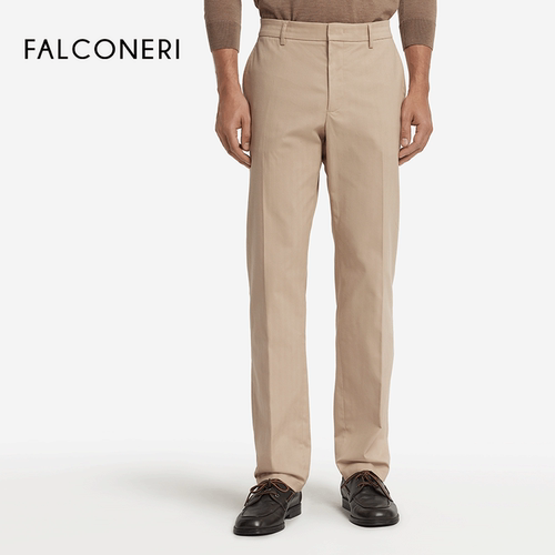 【秋冬新品】FALCONERI25年男时尚经典舒适高腰棉质休闲裤UPL0023 - 图0