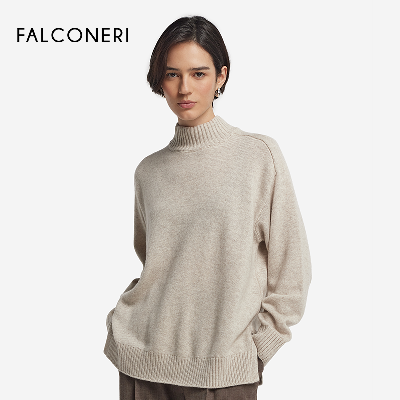 【季末折扣】FALCONERI女士宽松高领毛衣新年山羊绒针织衫DML428J,淘宝优惠券,粉丝福利购,淘宝优惠卷