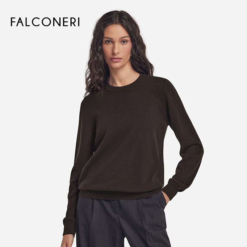 【季末折扣】FALCONERI女士圆领原色新年山羊绒毛衣羊绒衫DML228J,淘宝优惠券,粉丝福利购,淘宝优惠卷
