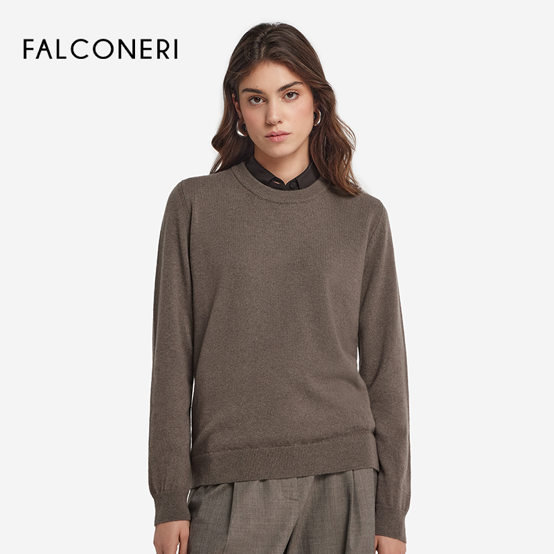 【季末折扣】FALCONERI女士圆领原色新年山羊绒毛衣羊绒衫DML228J,淘宝优惠券,粉丝福利购,淘宝优惠卷