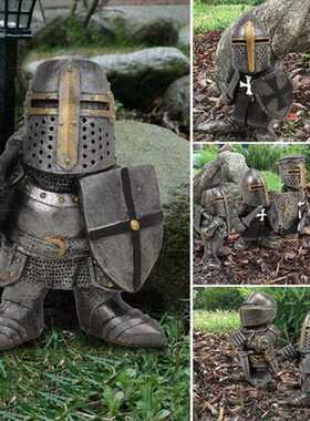 直销新款跨境树脂装饰品摆件欧式侏儒骑士雕塑装饰品摆件树脂工艺