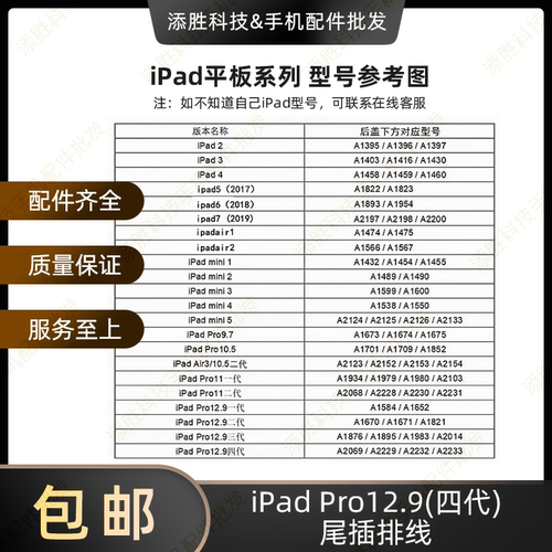 适用平板iPad Pro12.9四代尾插排线A2229尾插充电口A2233充电排线 - 图0