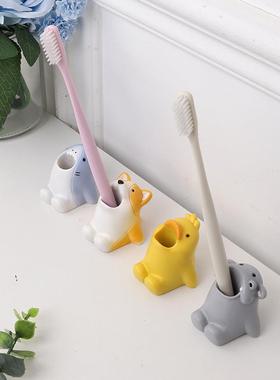 直销新款 创意树脂牙刷架置物架卡通动物牙刷底座 家居浴室收纳牙