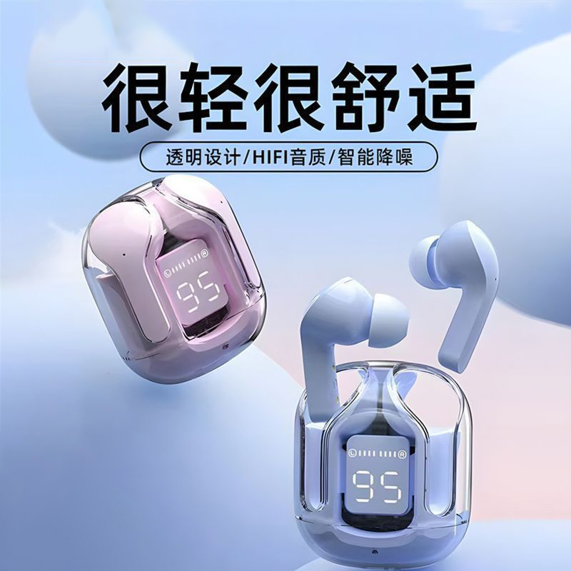 【2025新款】运动蓝牙耳机入耳数显长续航透明蓝牙耳机