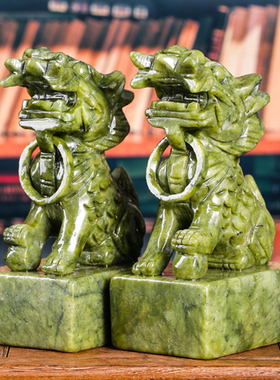 大易坐立麒麟 小南玉麒麟摆设饰品家居客厅办公摆件 开业送礼