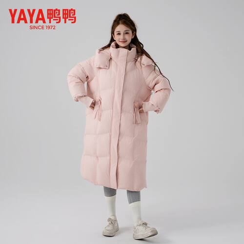 鸭鸭羽绒服女士2026冬季新款韩版连帽宽松休闲长款大被子时尚外套 - 图3