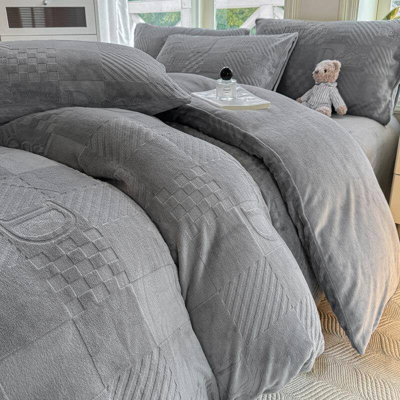 2024新款加厚牛奶绒被套单件a类150x200双面法兰绒珊瑚绒被罩冬季 - 图2