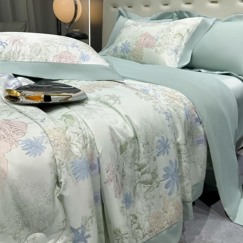 水晶家纺A类冰丝夏凉被空调被凉感天丝夏被可机洗单双人被子夏季 - 图1