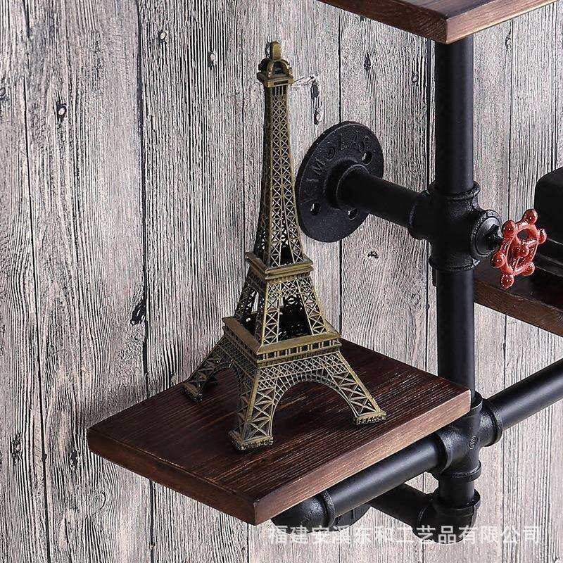 美式复古工业风实木铁艺水管书架客厅酒吧墙上一字隔板置物架,淘宝优惠券,粉丝福利购,淘宝优惠卷