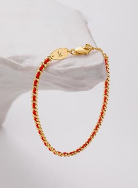 蛇年高级感细手链本命年红绳手链