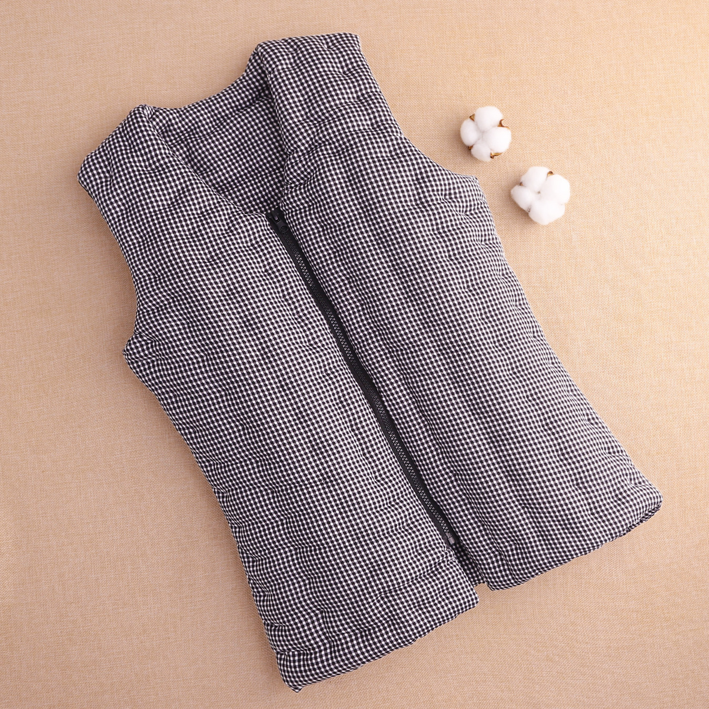 女士手工加厚碎花拉链马甲女无袖修身加厚棉花坎肩百搭背心中老年,淘宝优惠券,粉丝福利购,淘宝优惠卷