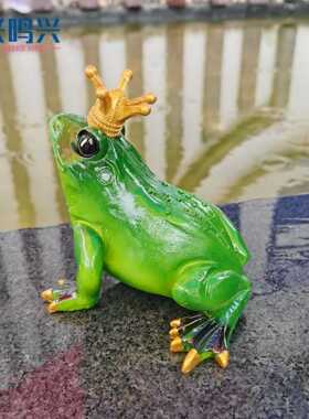 新款直销独立站新款青蛙公主摆件雕像树脂工艺品摆件家居花园园林