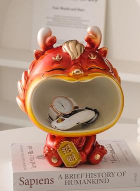 新款直销龙公仔入户玄关钥匙收纳置物架摆件桌面装饰乔迁龙年新年