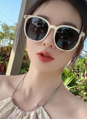 韩版米钉时尚女太阳眼镜大圆框显脸小高级感街拍夏季防晒墨镜