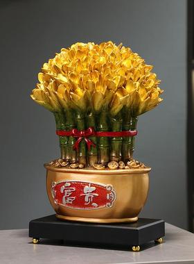 直销新款轻奢玄关酒柜节节高摆件客厅茶几桌面富贵竹装饰店铺乔迁
