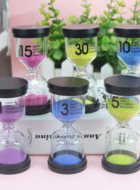 直销新款60/45/30/15/10/5/3/1分钟礼品时间沙漏儿童刷牙计时器玻